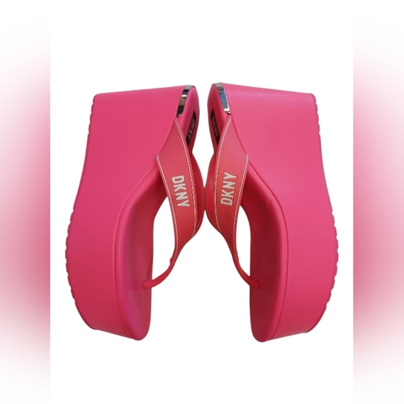 DKNY Women's Pink Wedge Sandals GUC Size 10 - Picture 4 of 8